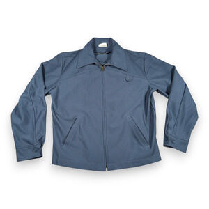 Vintage Workwear Jacket Adult MEDIUM Blue Polyester Browns Industrial USA 60s
